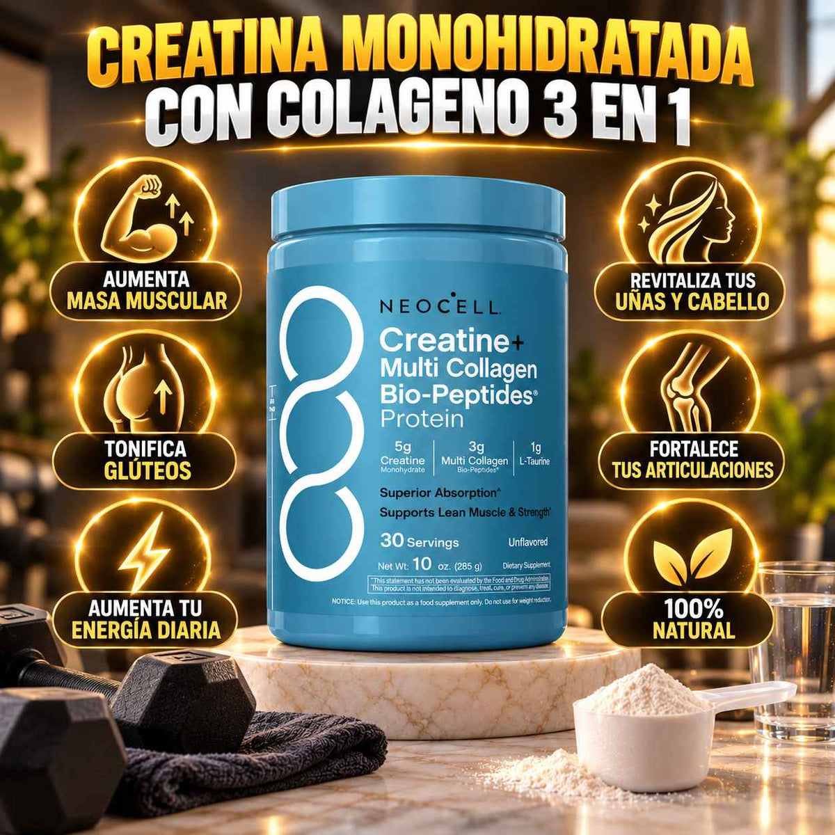 Creatina Monohidratada con Colágeno Neocell
