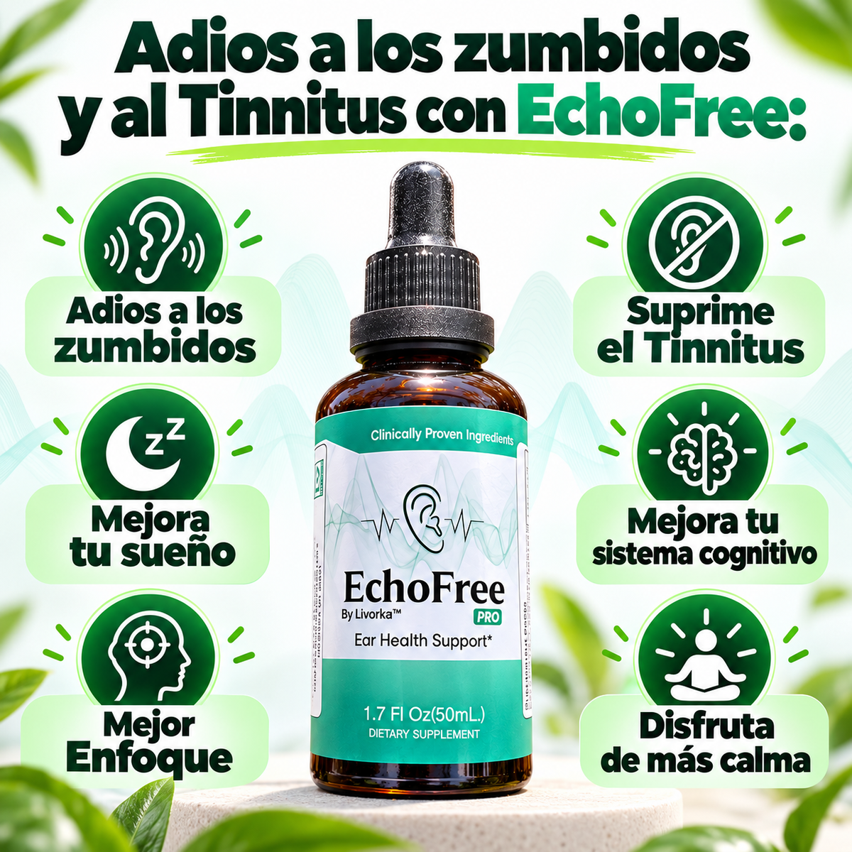 EchoFree: Suplemento Cognitivo contra los zumbidos y el tinnitus