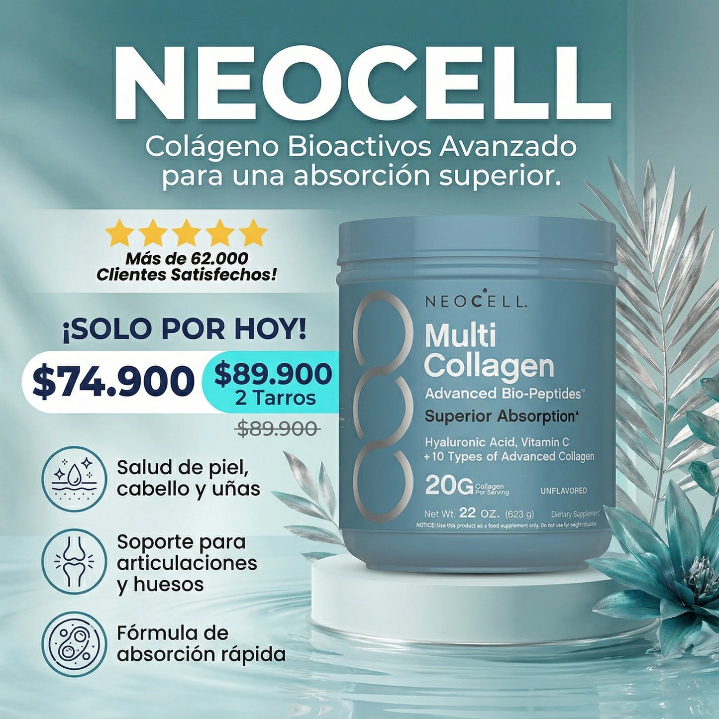 Oferta especial 2x1: Neocell Collagen con Bio Peptidos