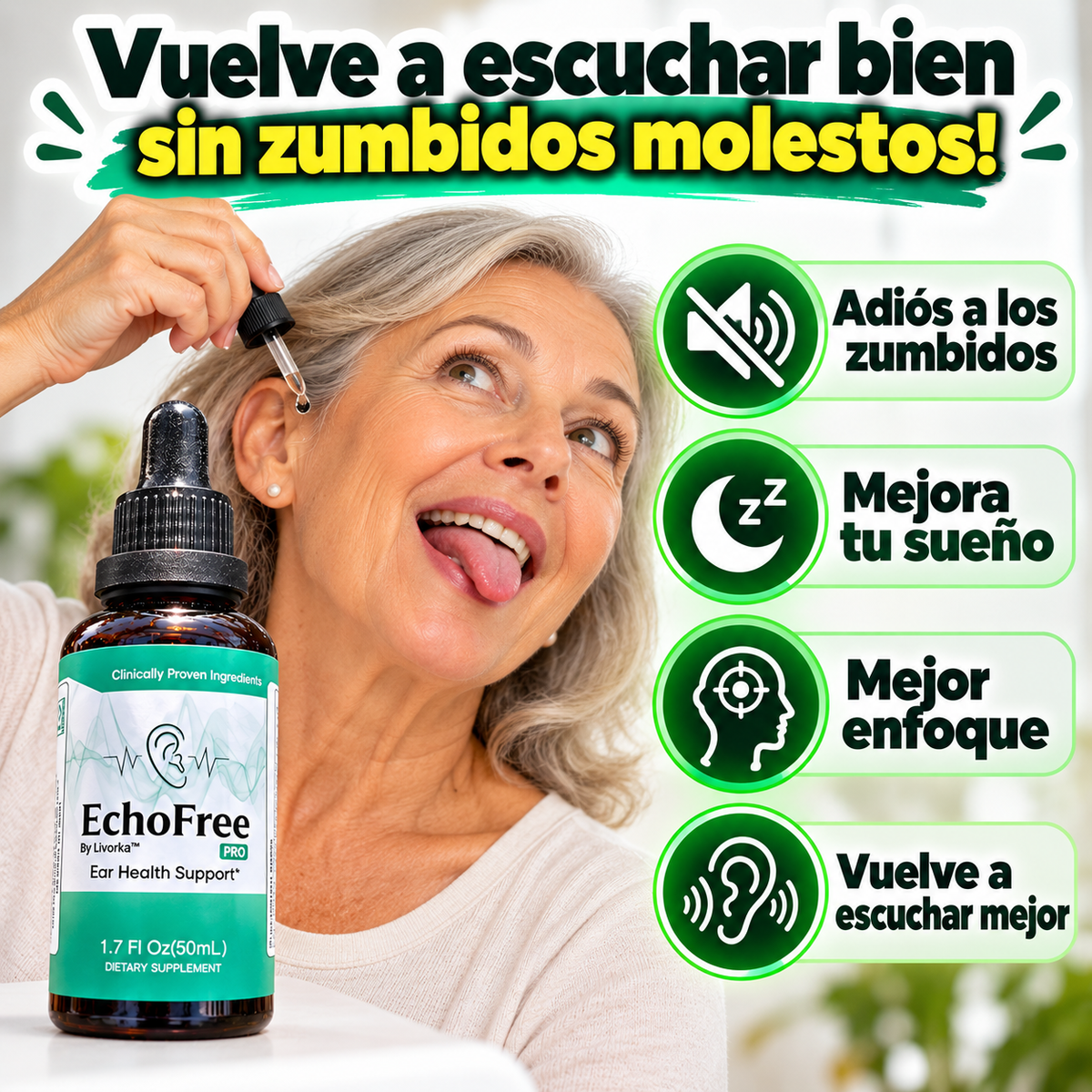 EchoFree: Suplemento Cognitivo contra los zumbidos y el tinnitus
